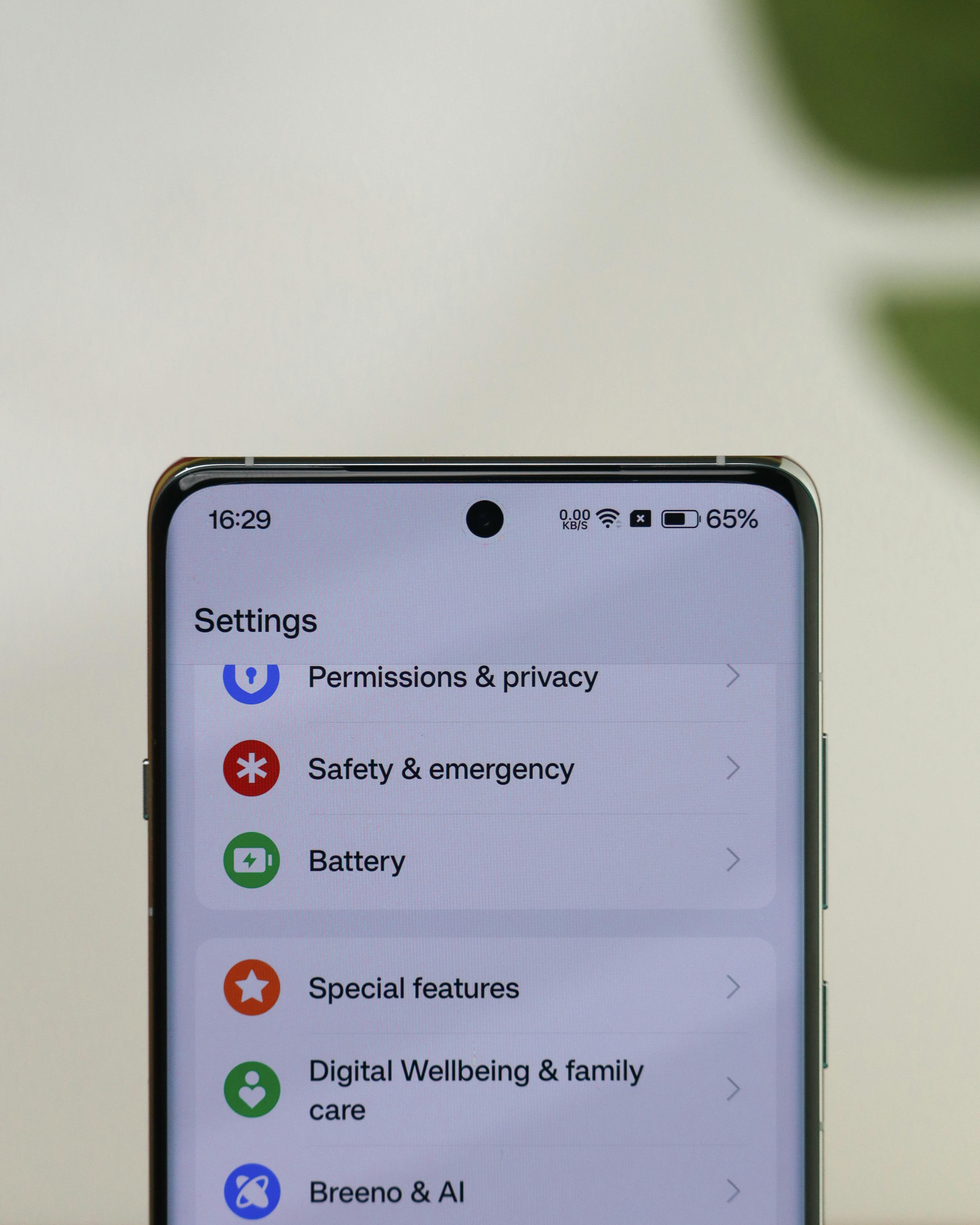 Phone settings